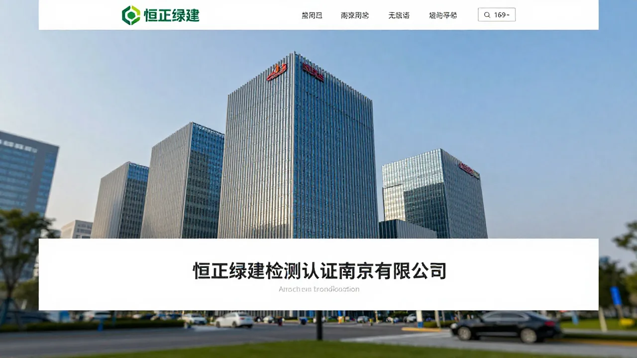 恒正绿建检测认证南京有限公司 首页主视觉